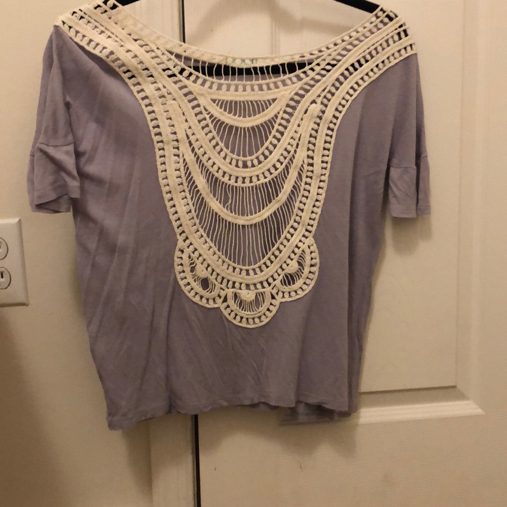 lace detailing urban outfitters lavender top